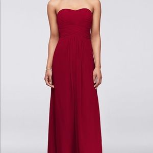 David’s Bridal Long Mesh Bridesmaid Dress